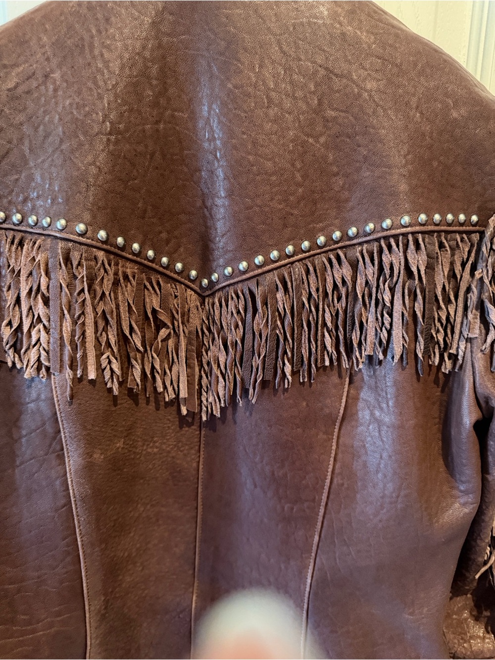 Old Gringo Brown Studded Fringe Leather Jacket - Picture 3 of 5
